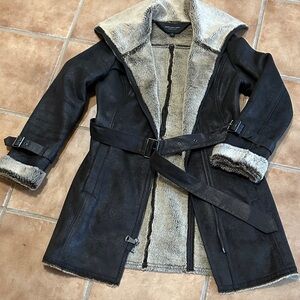 Andrew Marc Black and Gray Teddy Jacket